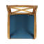 Chaise de salle à manger, 2 pièces avec 2 coussins bleus, pour cour, bord de piscine, jardin-123986078