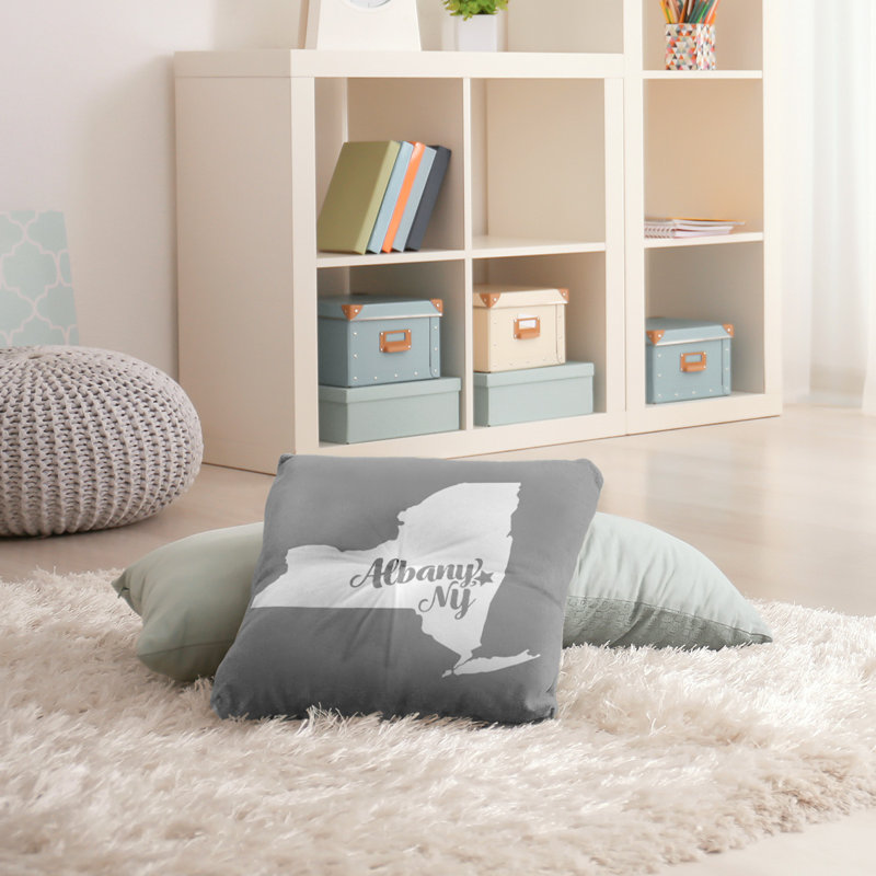 Coussin de plancher touffeté, 30 po x 30 po, Gris, Charleston