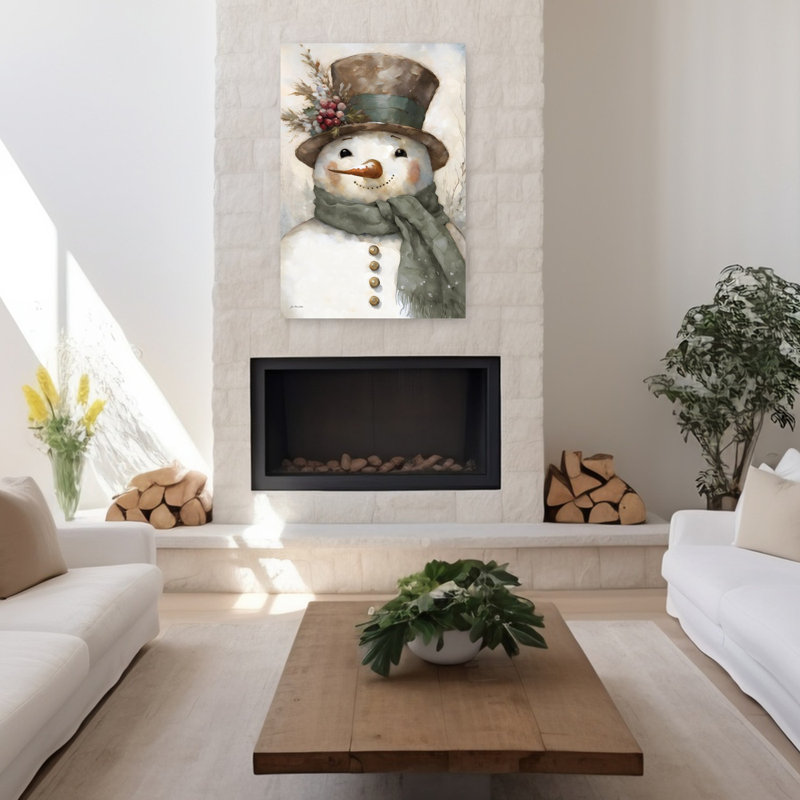Art contemporain hivernal givré, H 48 po x l 32 po