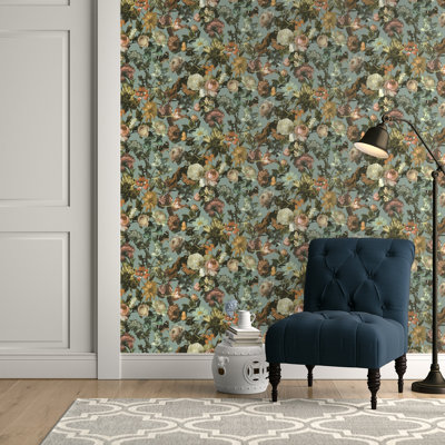 33' L x 20.9" W Floral Wallpaper Roll