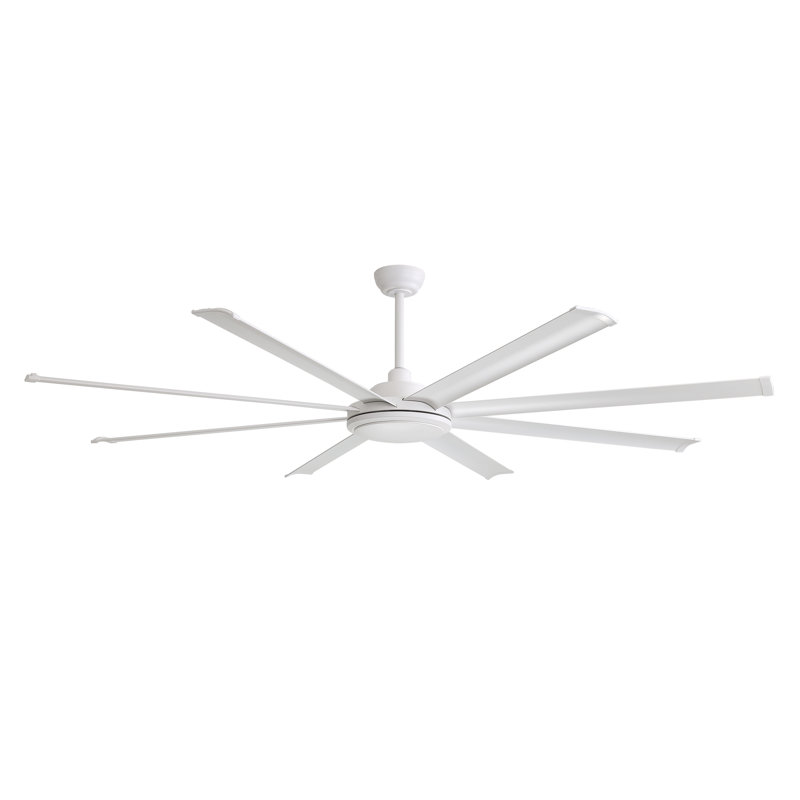 Ventilateur de plafond 80 po 8 pales avec télécommande, Blanc