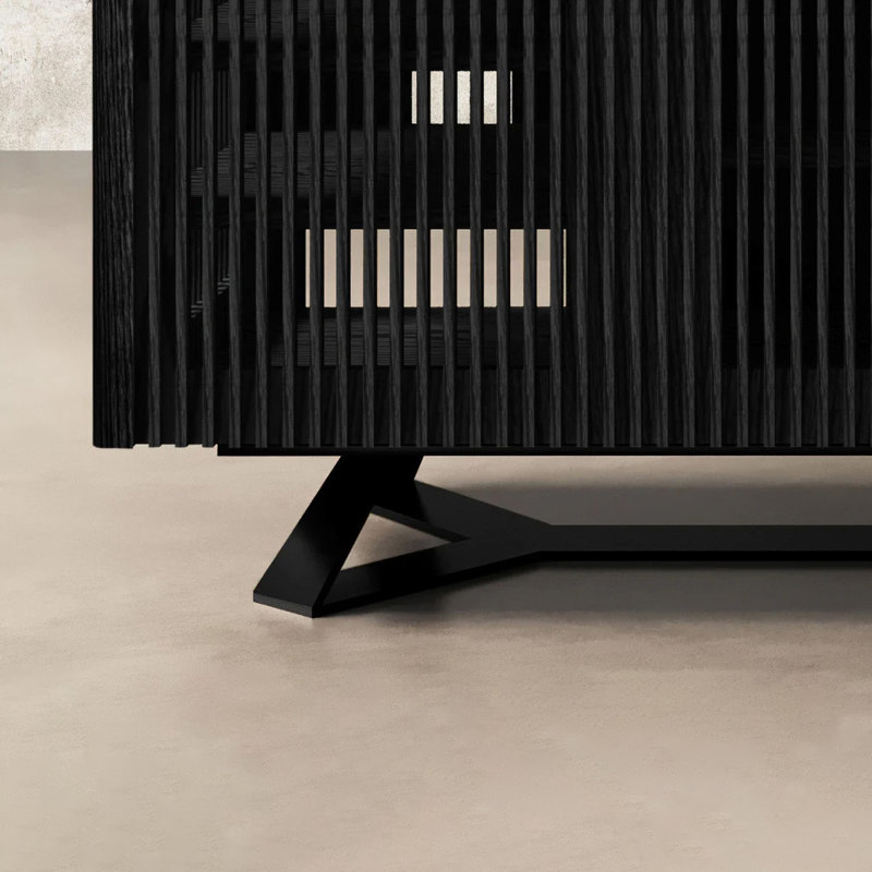 Buffet multimédia Furnitech Danielle-86 Ebony, Bois de cerisier noir