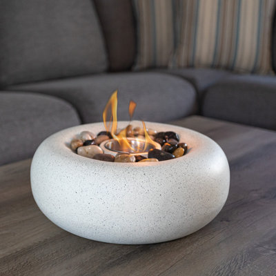 Akylah Tabletop Fire Pit - Bioethanol or Rubbing Alcohol Smokeless Firepit with Ceramic Wool and Extinguisher - Indoor and Outdoor Fire Pits by Pure Garden
