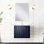 Meuble-lavabo bleu marine - 24 po X 22 po, comptoir en quartz, 18 miroirs, grand comptoir de rangement blanc, tiroir spacieux