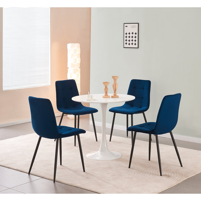 Upholstered Velvet Dining Chair, Navy