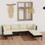 Ensemble modulaire de patio carré en eucalyptus de 23,6 po de large avec coussins Brause-761437282-788332555-788332578