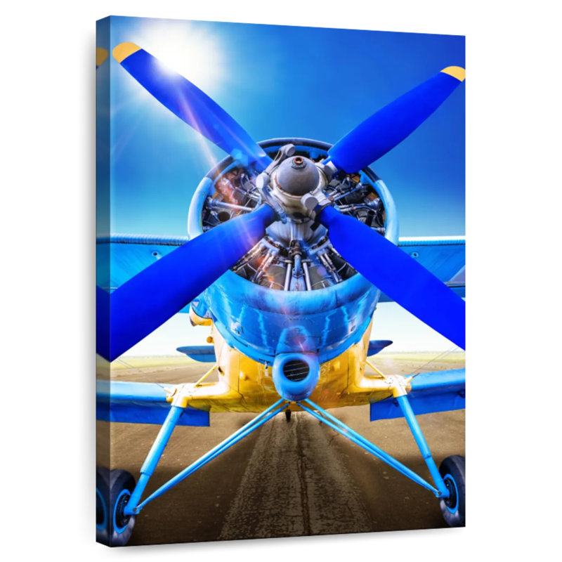 Mehar Blue Propeller Plane, 30" H x 20" W