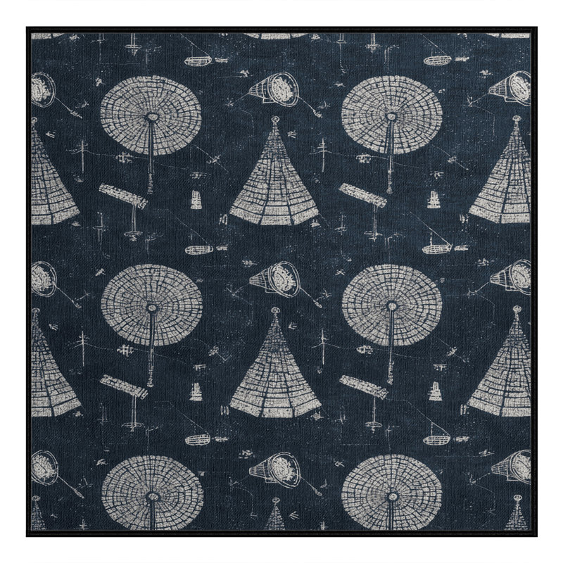 Tapis gris lavable à la machine, Carré 6 pi