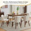 Ensemble de 4 chaises de salle à manger, chaise d'appoint rembourrée en lin avec pieds en bois, dossier à oreilles-129040753-129040750-129040741