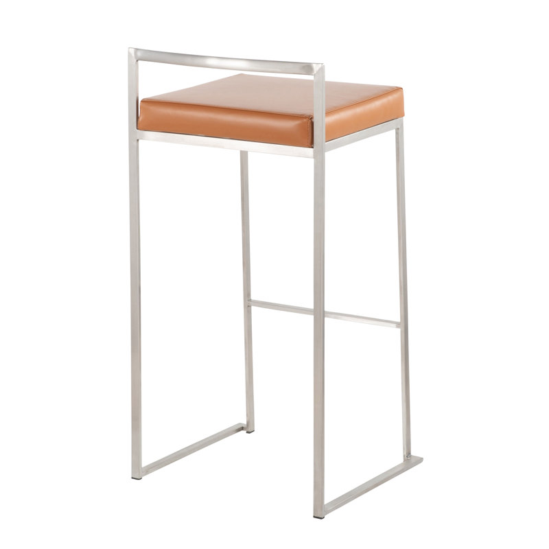 Tabouret de bar contemporain empilable, Brun