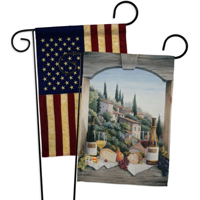 Drapeau de jardin à vin en polyester 19 côtés x l 19 po Wine