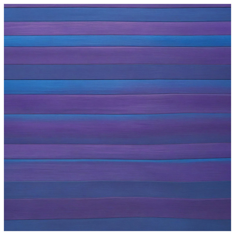 Édredon à rayures bleues et mauves, Lit simple