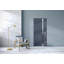 Porte d'entrée extérieure prémontée en acier Cynex 6777, inserts en acier inoxydable gris, style moderne, peint, largeur 81 cm x hauteur 203 cm, ouverture à droite vers l'extérieur.-93484016-93484029-93484038
