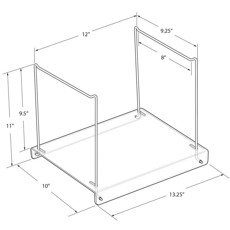 Clear Acrylic and Metal Hanging File Desk Organizer