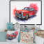 Voiture rouge à l'ancienne - peinture sur toile-67440278-67440269