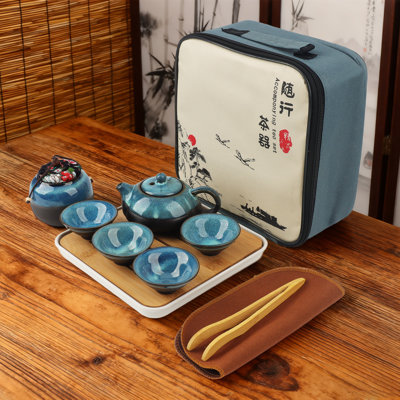 Star Speckled Glaze Ceramic Travel Gongfu Tea Set 