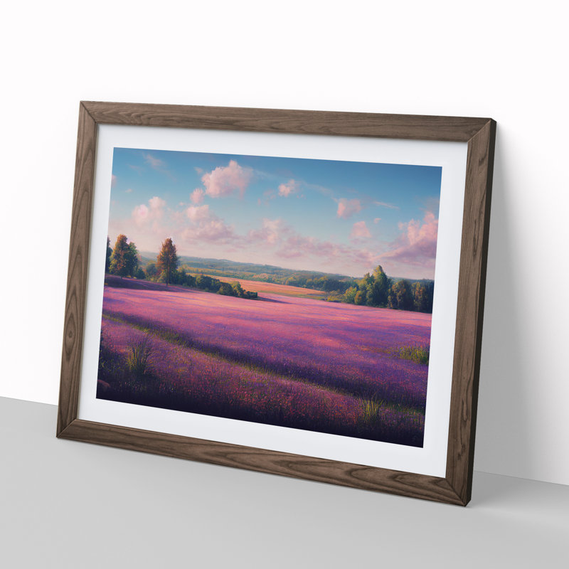 Mesmerising Bluebell Field - Single Picture Frame Print, 46cm H x 64cm W x 2cm D, Walnut Framed
