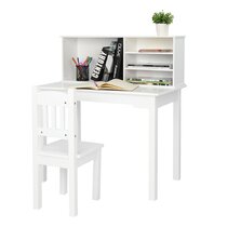 Kids Parke White Desk and Hutch