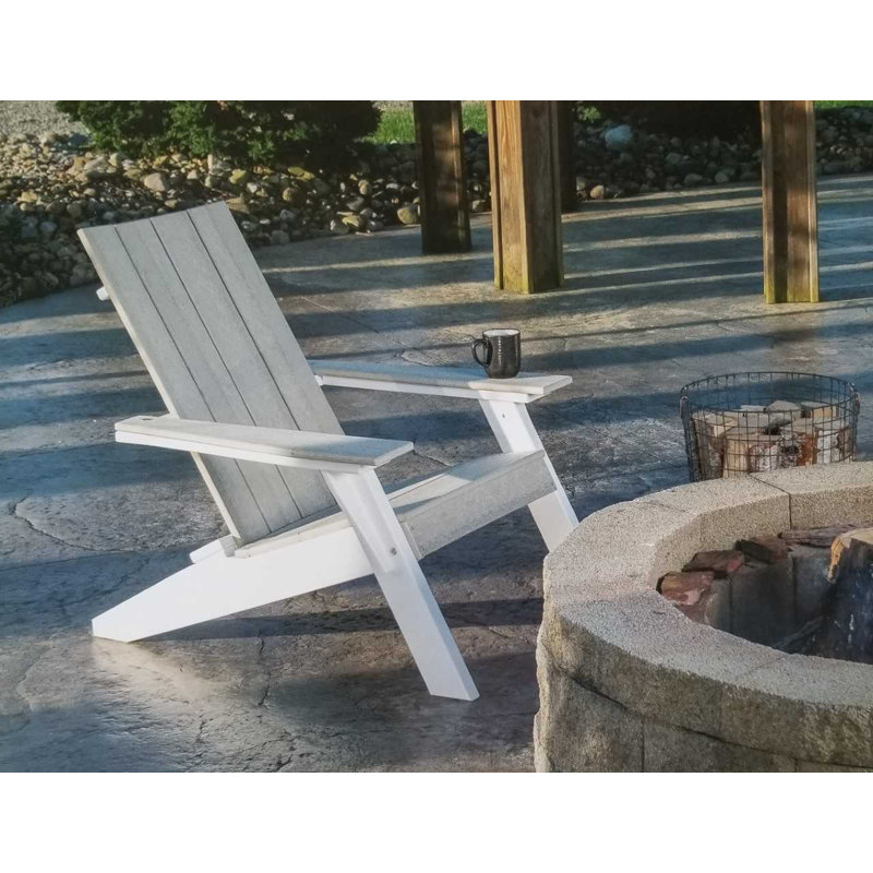Giraud Foldable Outdoor Adirondack Chair, White