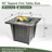 32-Inch Propane Gas Fire Pit Table with Glass Wind Guard, 50000 BTU Square Steel Design for Patio and Garden - Gray