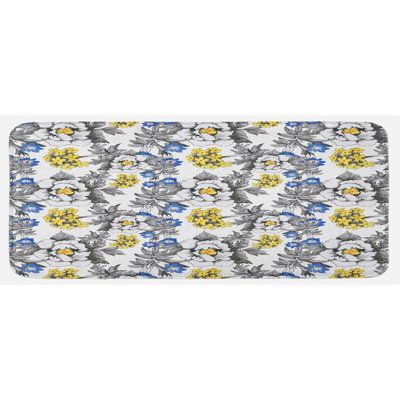 Cottage / Country Floral Synthetic Kitchen Mat