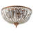 5-Light Antique Brass Crystal Flush Mount Ceiling Lightfor Entryway