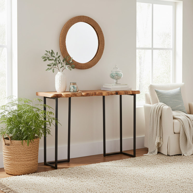 Altemos 42'' Solid Wood Top Console Table