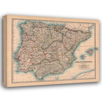 Johnstons Map of Spain and Portugal