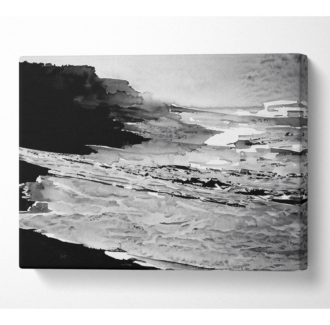 B N W Ocean Spray - Wrapped Canvas Kunstdrucke