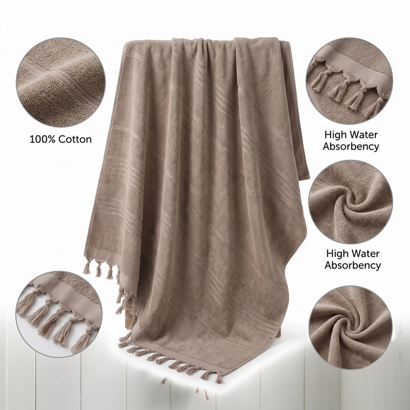 Luxury Cotton Tassel Bath Sheet