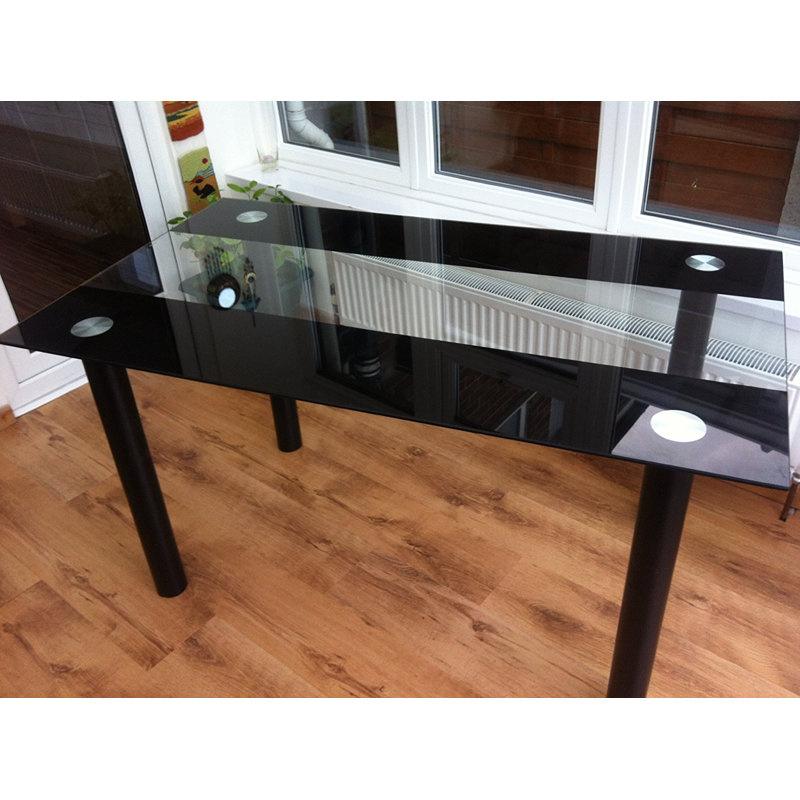 Althee Glass Top Metal Base Dining Table