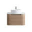 Meuble-lavabo de 24 po avec lavabo, armoire murale en chêne miel avec porte-serviettes gratuit, lavabo simple en céramique blanche, sans drain et robinet, pré-assemblé-513686916