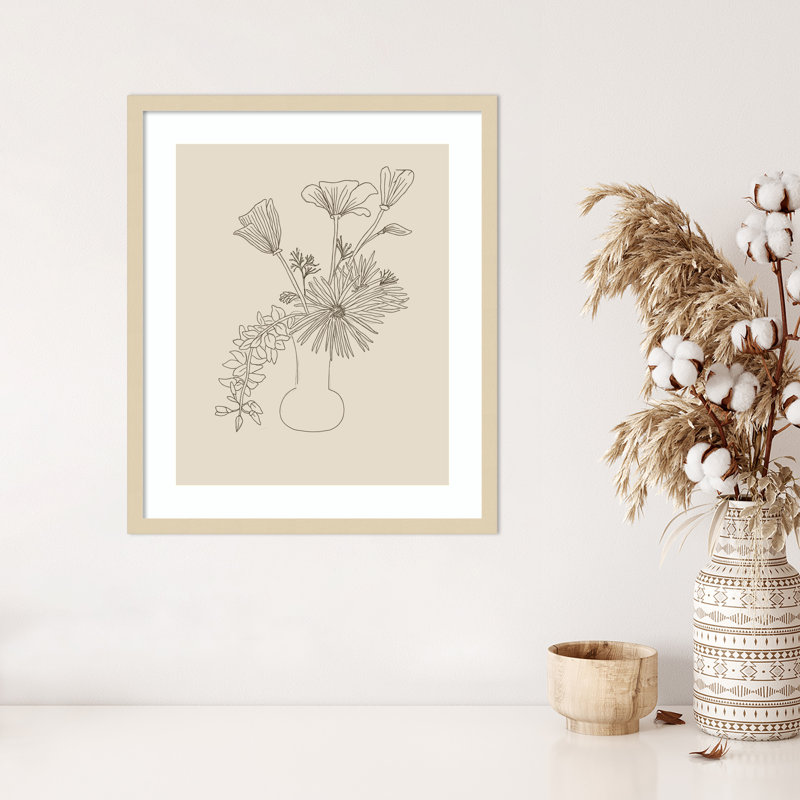 Étude florale Crosby 2 par Kate Aurelia Holloway, H 25 po x l 21 po, Encadrement brun