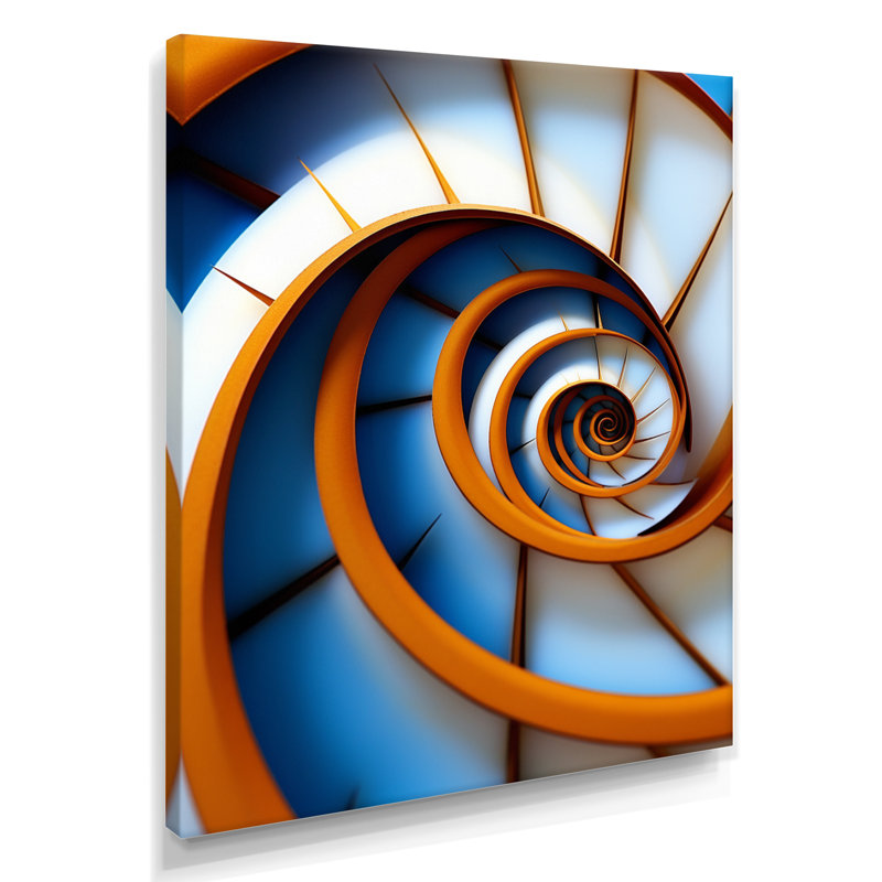 «Stairway Infinity - Spiral Abstract», reproduction d'art murale, H 32 po x l 24 po, Toile tendue