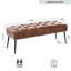 Faux Leather Upholstered Bench with Metal Legs-275778458