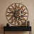 Brown Metal Indoor Outdoor Sun Wall Decor with Colorful Painted Accents