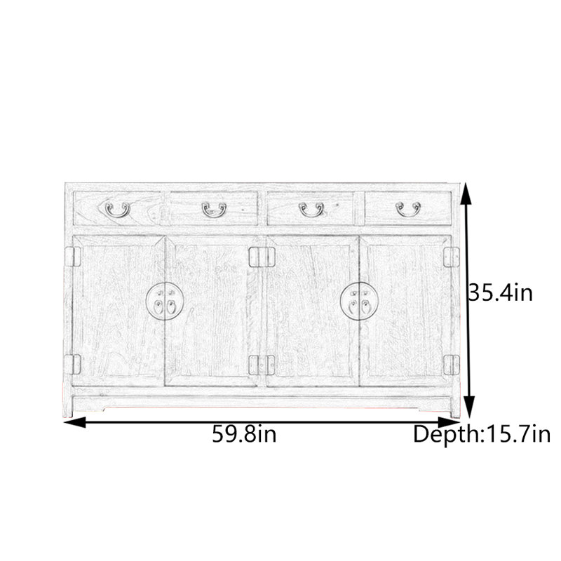 Solid Camphor Wood Entryway Cabinet
