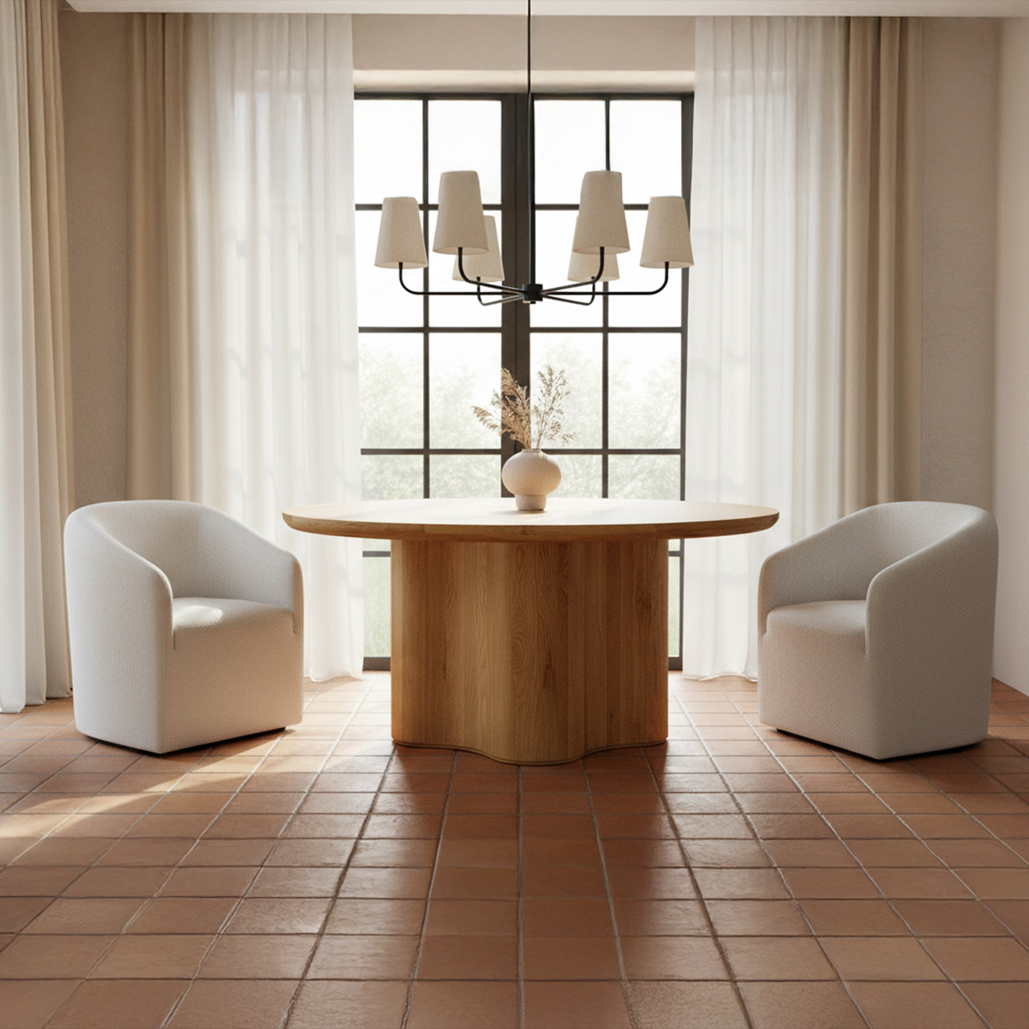 6 - Light Steel Chandelier