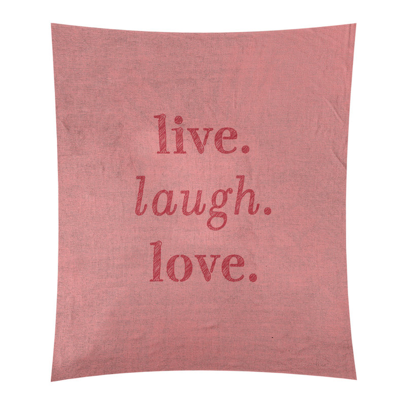 Tapisserie en polyester de rires d’amour en temps réel en polyester, H 27,5 po x l 37,5 po, Rouge