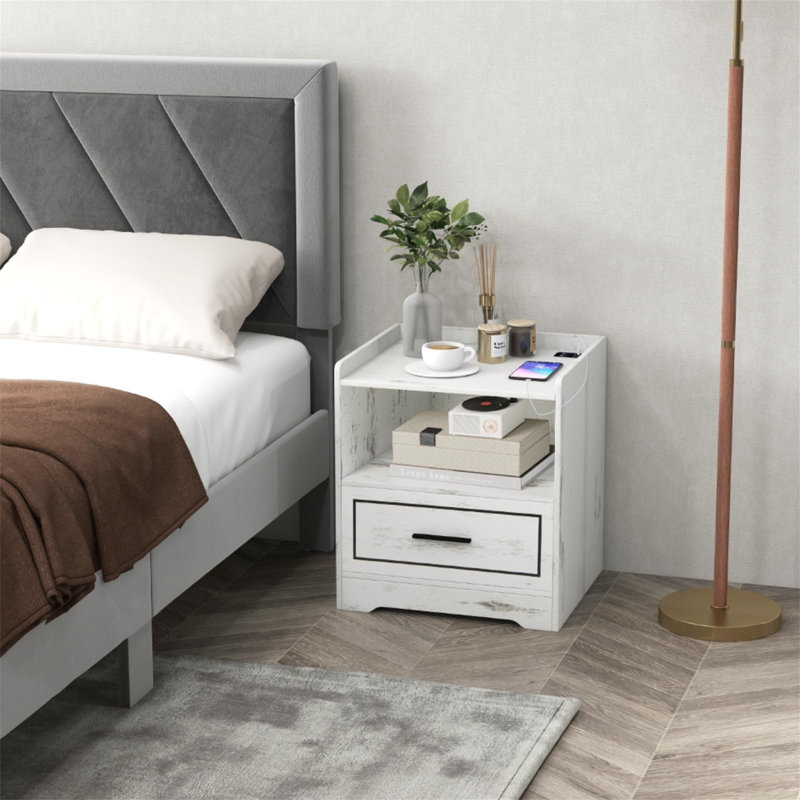 Cartan 45cm W Manufactured Wood Bedside Table