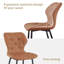 Ergonomic Curved Back Faux Leather/Velvet Upholstered Dining Chair-1014557068