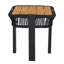 Table d'appoint carrée pour terrasse ou patio, avec structure en corde et métal.