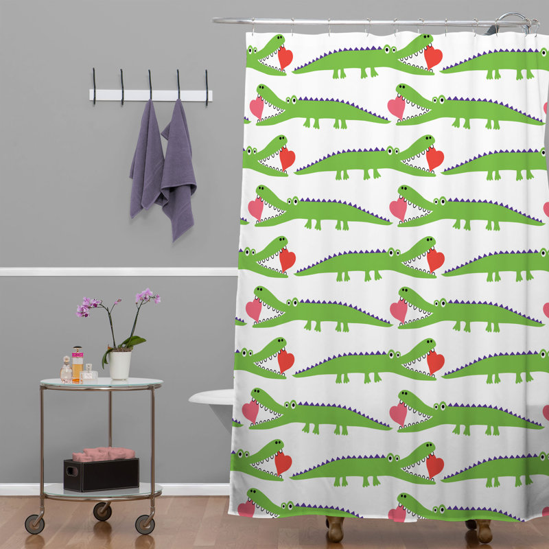Rideau de douche simple alligator love Andi Bird