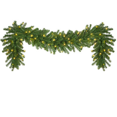 108'' in. Lighted Faux Pine Garland