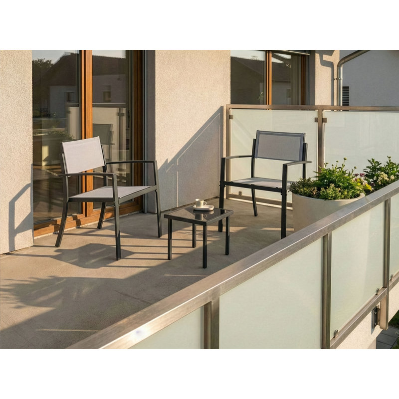 Bistro Set Castone Metal Grey, Grey