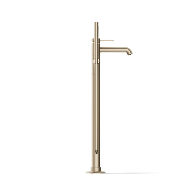 Occasion Floor-Mount Bath Filler Trim With Handshower, Vibrant Brushed Bronze