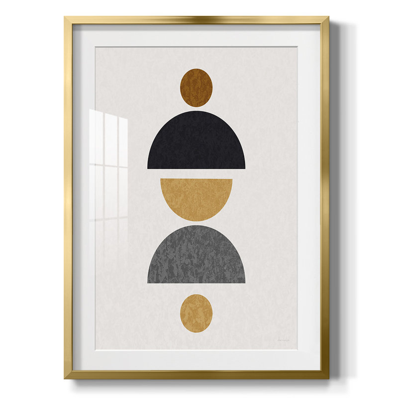 Or antique II, reproduction encadrée, Blanc, Papier avec cadre doré
