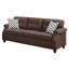 Ensemble de canapé 2 pièces Mobilier de salon café foncé en peluche en polyfibre avec causeuse et console