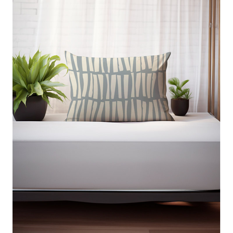 Coussin Clayton, H 25 po x l 18 po, Gris / Blanc cassé