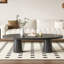 Table basse simple en bois massif de conception ovale-106916987-106916988